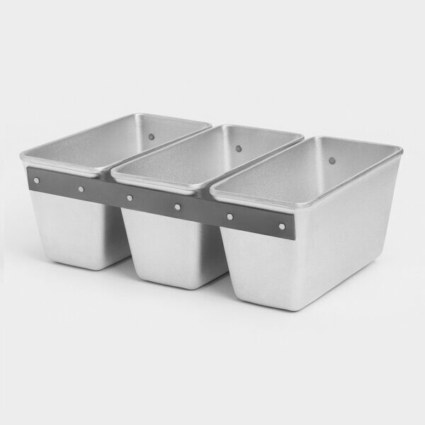 Форма для хлеба, 2,1 л, 22,5×11,5×12,2 см, Л-7, 3-х секционная, литой алюминий	(4849958)